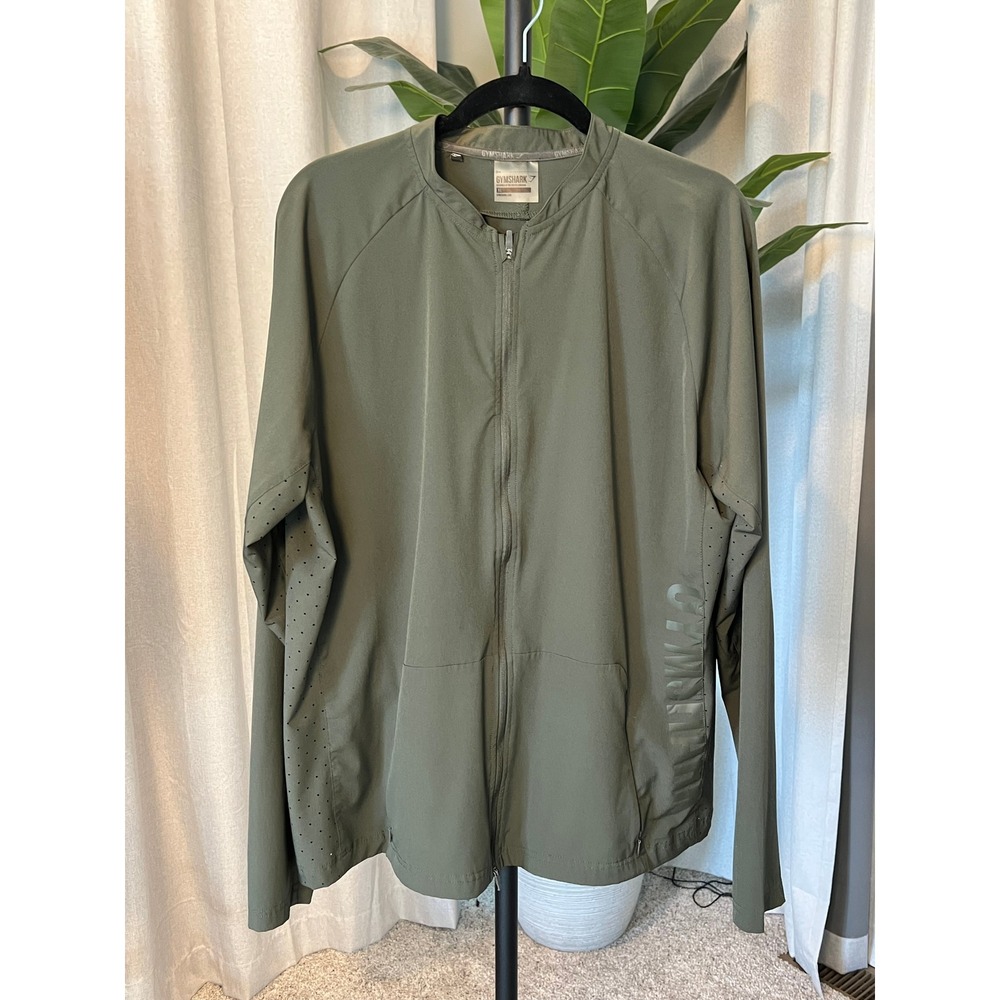 Gymshark Mens XL Olive Green Full Zip Studio Jacket